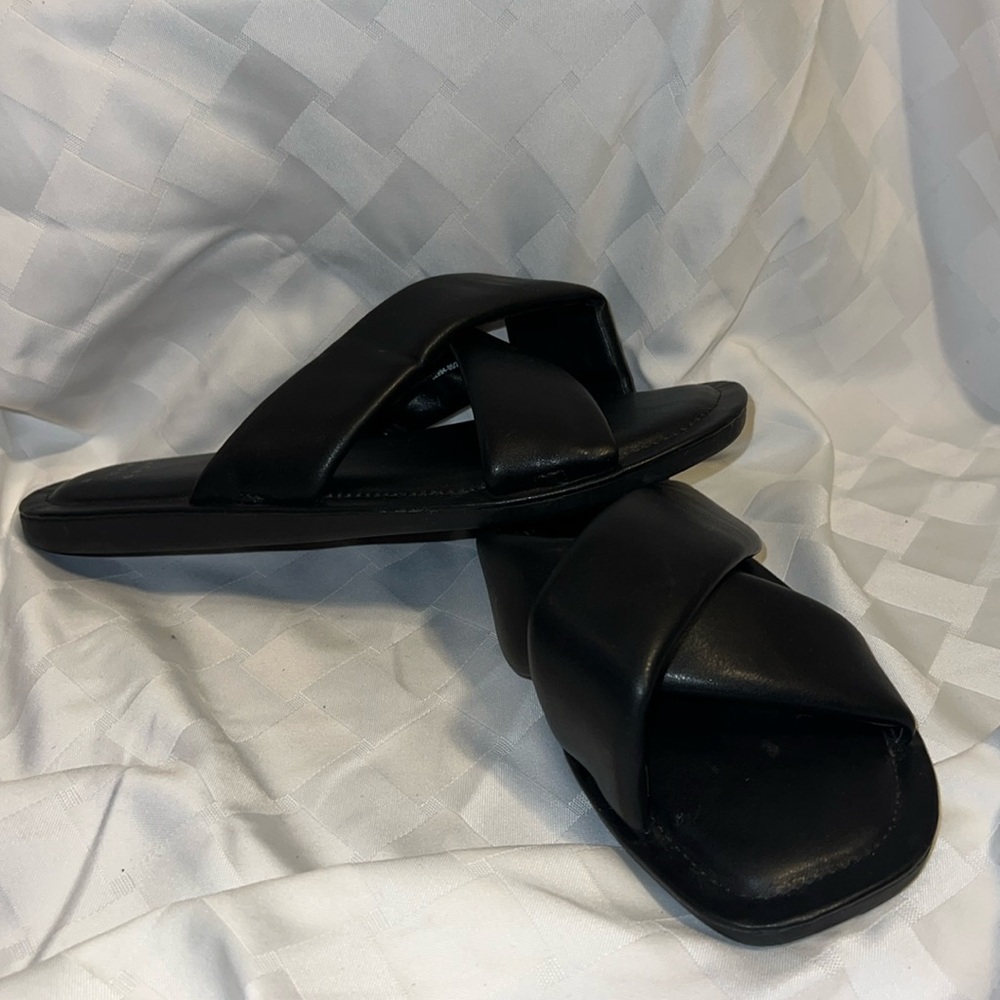 Faux leather sandal